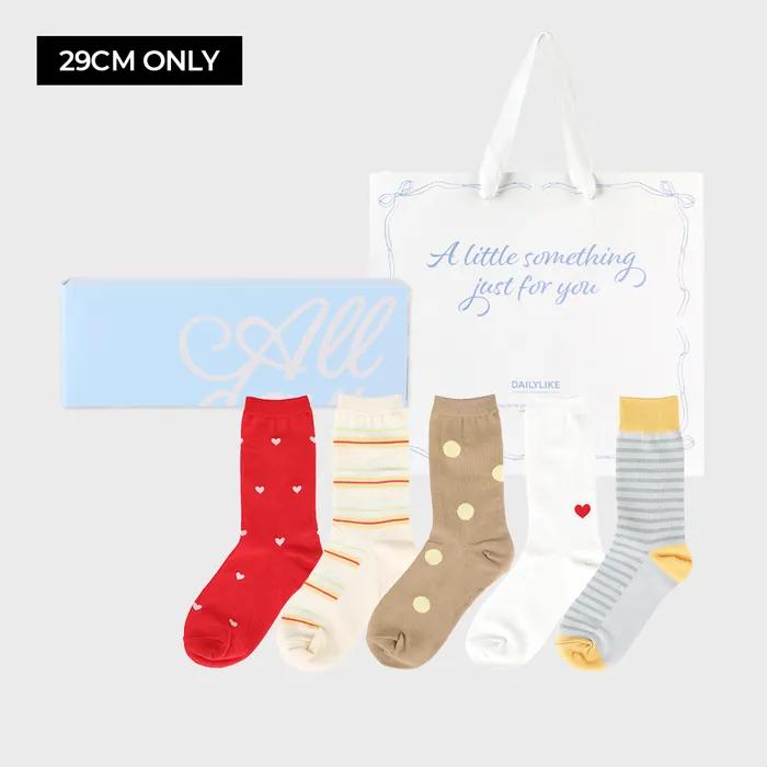 All Days Palette Socks Women 5P - 04 Retro Pop (Women's Socks/All-Season Socks/Gift Set)