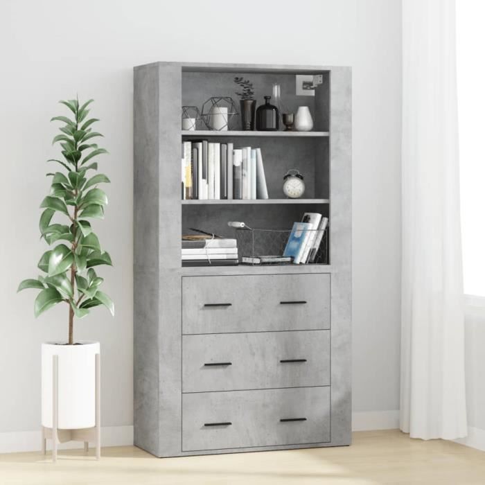 VidaXL Highboard Concrete Grey Engineered Wood 3185395