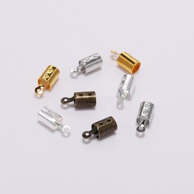 100 teile/los 5*12mm Falten Über Crimp Schnur Ende Erkenntnisse Leder Verschluss Spitze Ende Für Schmuck Machen DIY armband Halskette Stecker