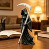 Estátua Gótica da Ceifeira com Foice Impressa em 3D Túnica Preta Figura de Rainha Escultura Misteriosa para Decoração de Mesa de Escritório em Casa Estante