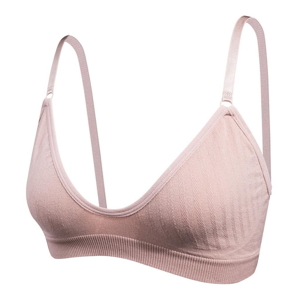 Ribbed V Neck Wireless Bra