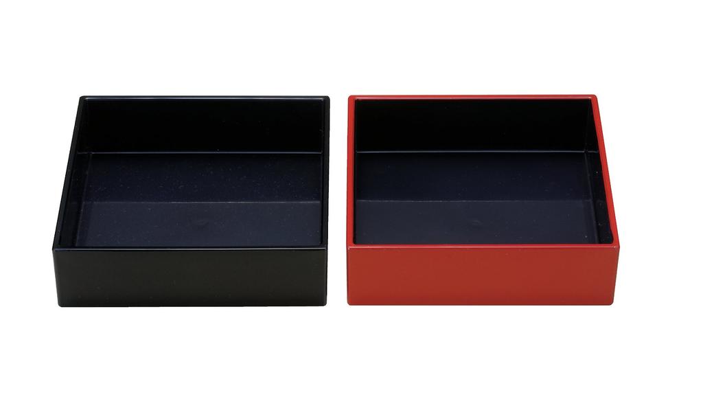 Wakaizumi Lacquerware Jubako Long Rectangular Hors Wave Fan Box, 10.5cm Multi-Purpose d'oeuvre, Black, Pattern, 2-Tier Set, H-159-29