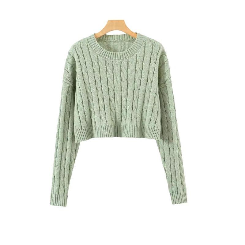 Svetr větší velikosti Dámský svetr s kulatým výstřihem Slouchy s dlouhým rukávem