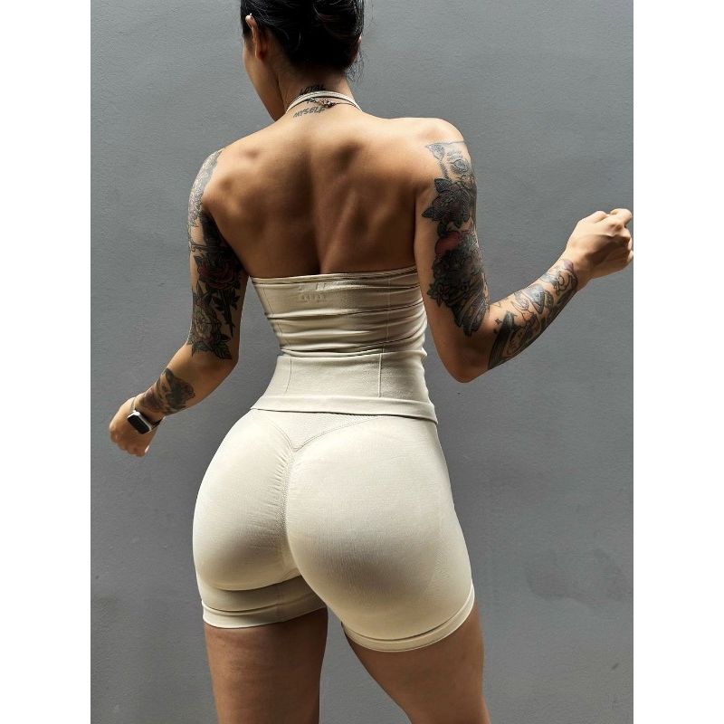 2025 European and American With Chest Pad Yoga Underwear Women Hanging Neck Beauty Back Sexy Shockproof Push Up Sports Vest Fitness Underwear