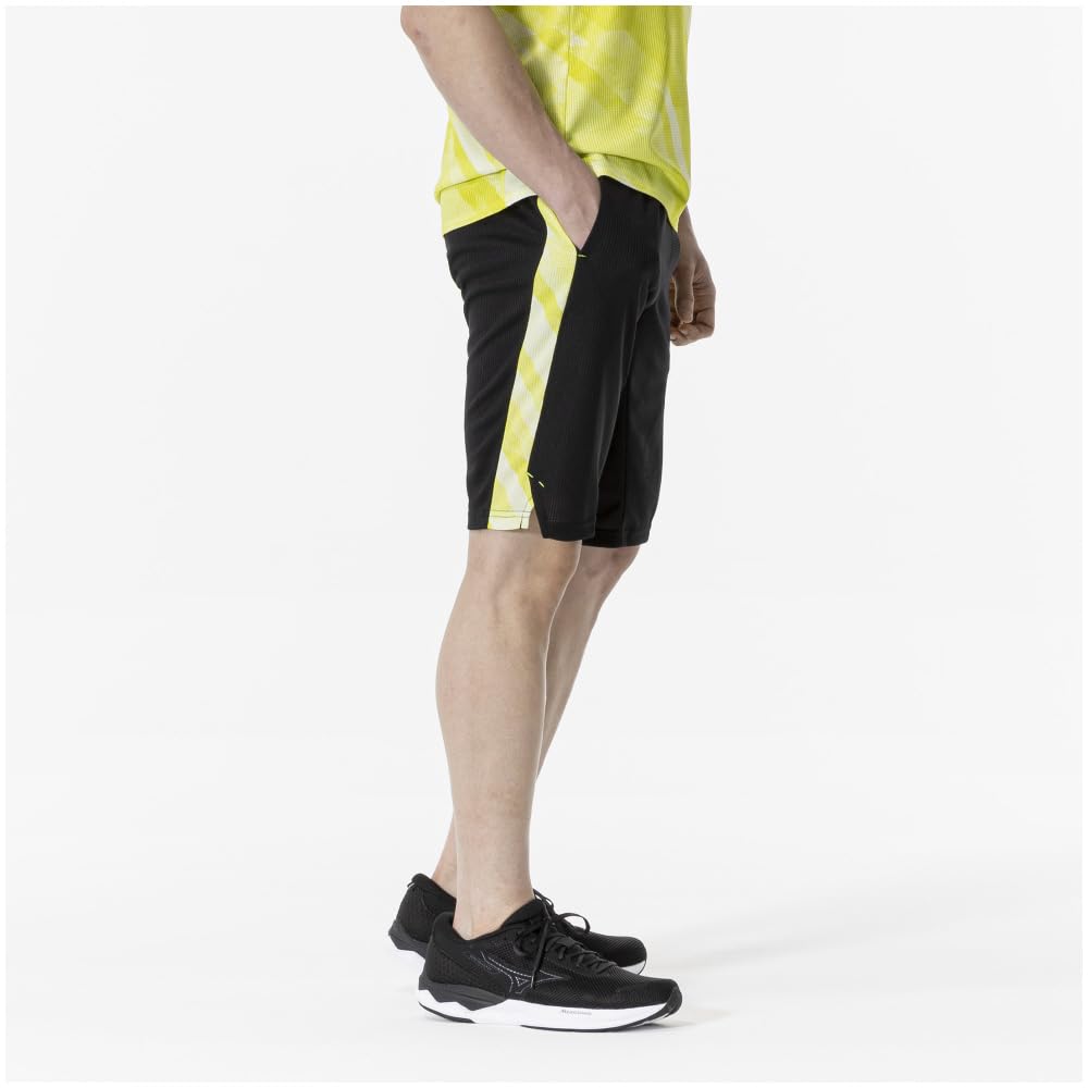 Mizuno Dry Aeroflow Training Highly XL Shorts, Breathable, 32MDA555, Black/Luminary Green,