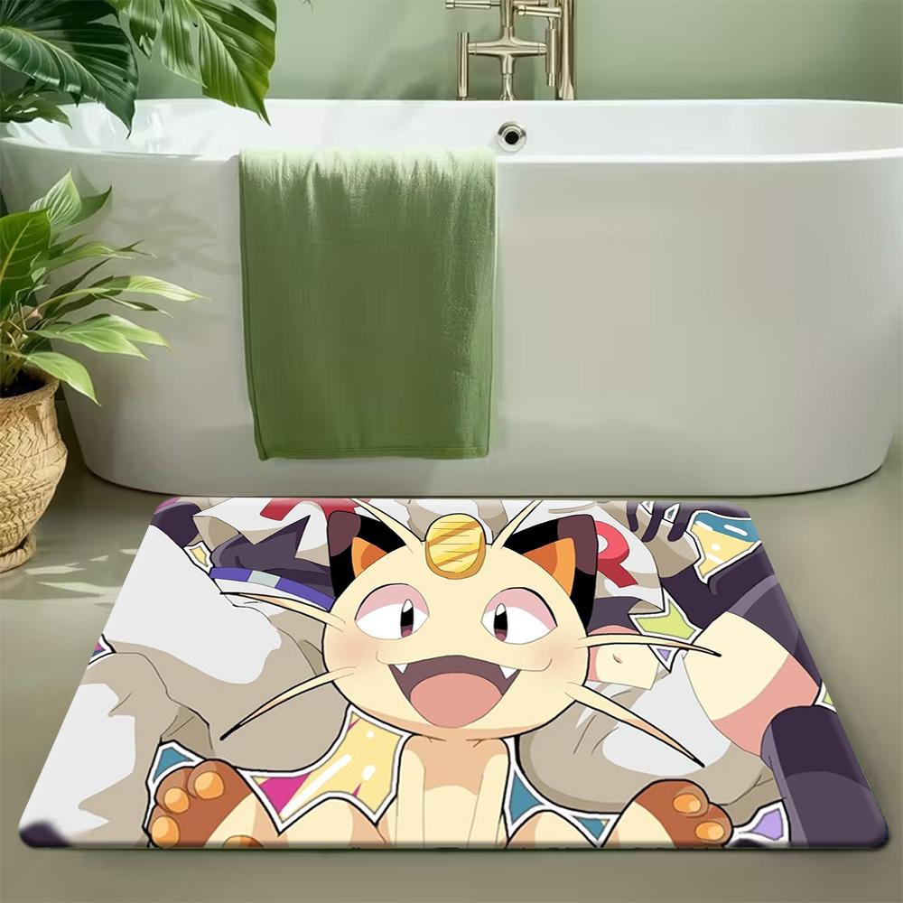 Pokemon Pikachu Piplup Summer Pool Party Print Non-slip Doormat Soft Floor Mat for Home Decor