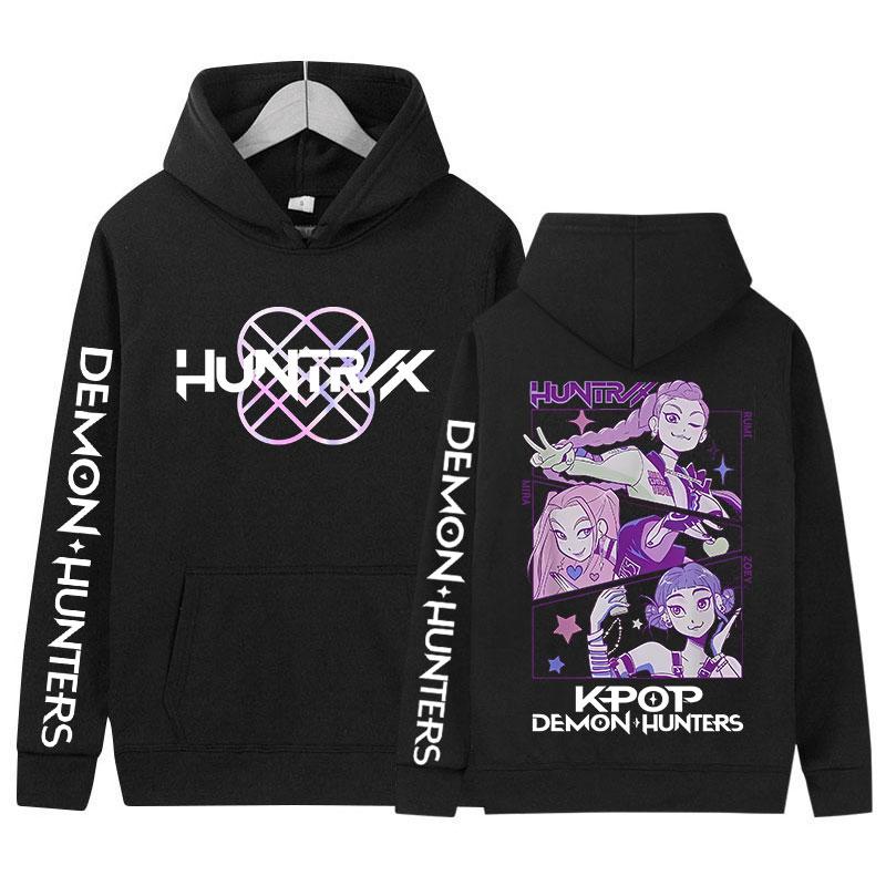 K-pop Demon Hunters Film Graphic Cover Hoody Men Women Vintage Aesthetic Pullover Sweatshirt Y2K Hip Hop Oversized Fleece Hoodie