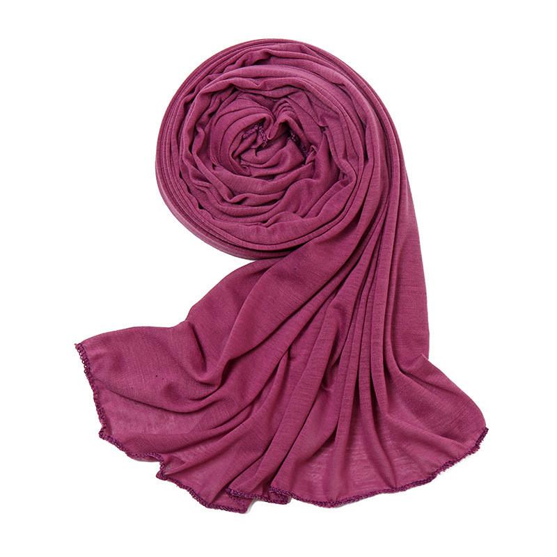 

Light Cotton Monochrome Scarf Wrap With Stretch Breathable Fabric For Casual Wear PurpleRed