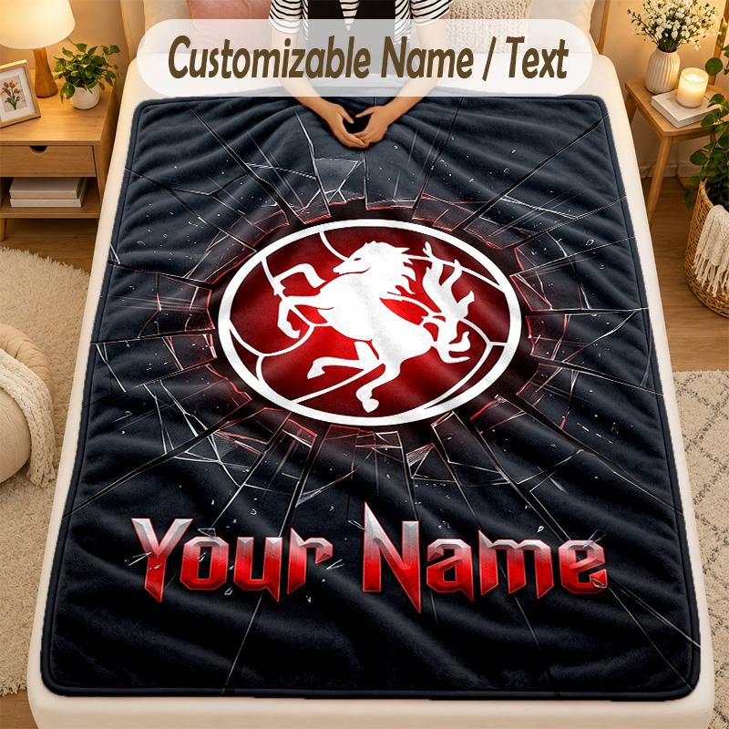Flannel BlanketFC Twente Custom Name Text Personalized Soft Warm Throw Blanket Home Decor Gift