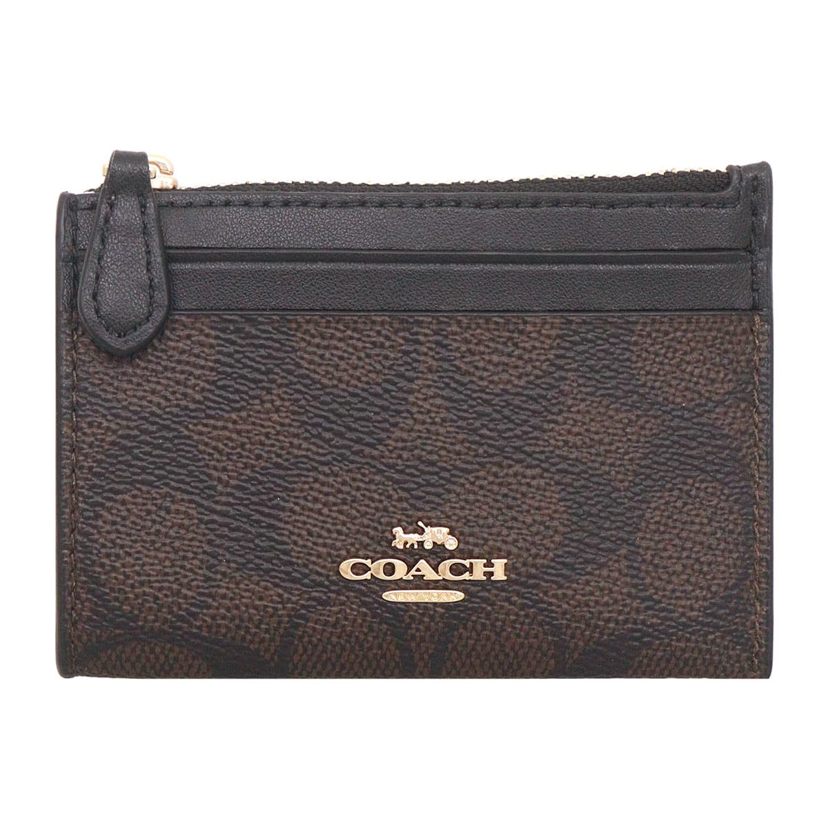 

Кошелек Coach (Чехол для монет) FCW870 CW870 Грецкий орех и Черный Signature Покрытие Холст Брелок Мини Тонкий Кошелек для карт для Женщин [Товар со скидкой] [Название бренда]