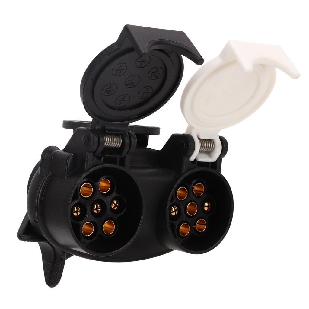 13-poliger auf 7-poliger Anhängerstecker-Adapter Doppelsteckdosen-Stecker Konvertierungsadapter für alle Anhängerstecker