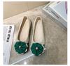 Women's Plus Size Bow Flower Color-block Square-toe Flat Shoes