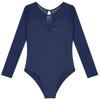 Adult Ballet Dance Exam Costume with Mesh Splicing, Yoga Long Sleeve, High Hip Design.