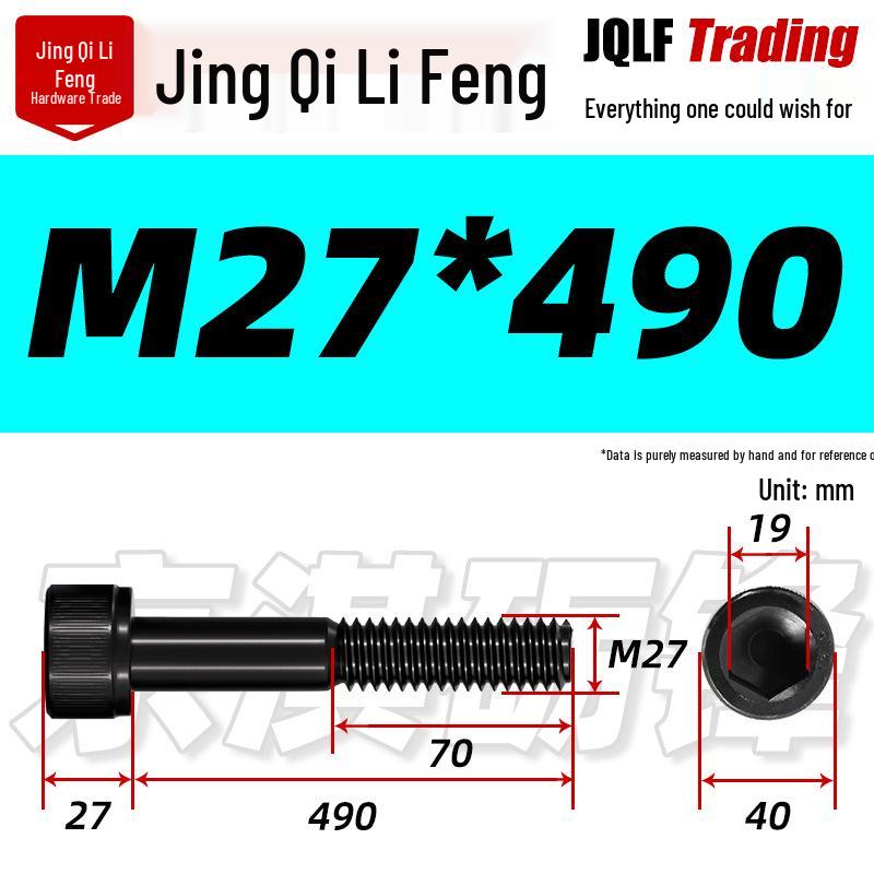 M20-M27 High Strength Blackened Hex Socket Head Cap Screw with Knurled Cylindrical Half Thread