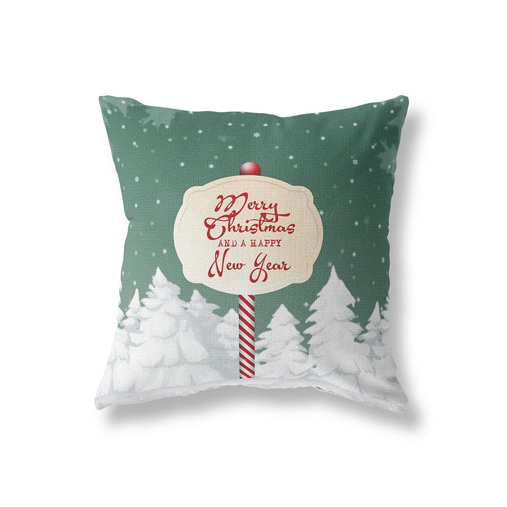 Christmas Theme Snowman Reindeer Print Pattern Cushion Cover Home Living Room Sofa Decoration Square Pillow Pillow Cover