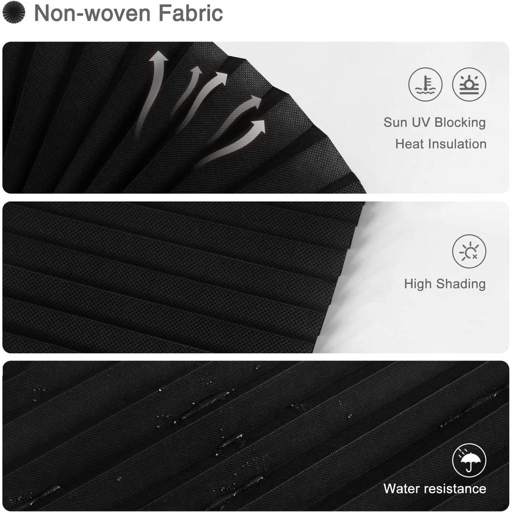 Blind for Window Self Adhesive Pleated Blinds Cordless No Drill Fabric Blinds Room Darkening Shades Blackout Shades for Bathroom