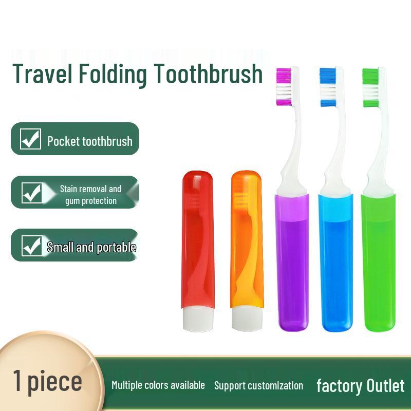 

Portable Mini Compact Folding Toothbrush with Ultra-fine Soft Bristles for Travel and Home зелений