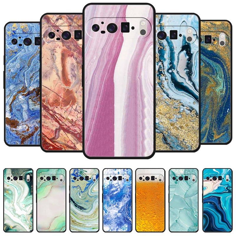For Google Pixel 10 Pro Case Vivid Graceful Premium Marble TPU Soft Silicone Phone Cases Impact Chic Mineral-Finish Para Cover