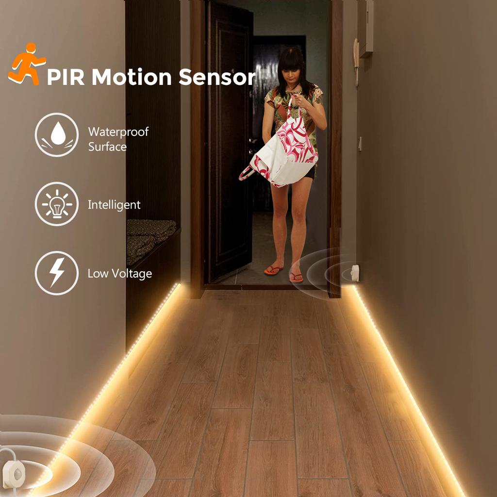 Bewegungssensor Licht Kabellos PIR LED Streifen Auto EIN/AUS Smart Nachtlampe Für Zuhause Küche Schrank Kleiderschrank Treppe Bett Hintergrundbeleuchtung