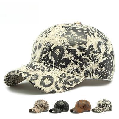 Luxury Leopard Print Baseball Cap for Men Women Structured Hard Top Sun Hat Vintage Animal Skin Peaked Cap Casual Outdoor Dad Hat