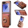2 In 1 Detachable Magnetic Cards Solt Wallet Cowboy Ring Holder Vertical Bag Case For Samsung Galaxy Z Flip 6 5 4 3 5G Cover
