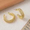 French Light Luxury Super Fairy Diamond-Set Hollow C-Shaped Earrings Women'S Fashion Temperament Advanced Sense Of Personality Elegant Earrings
