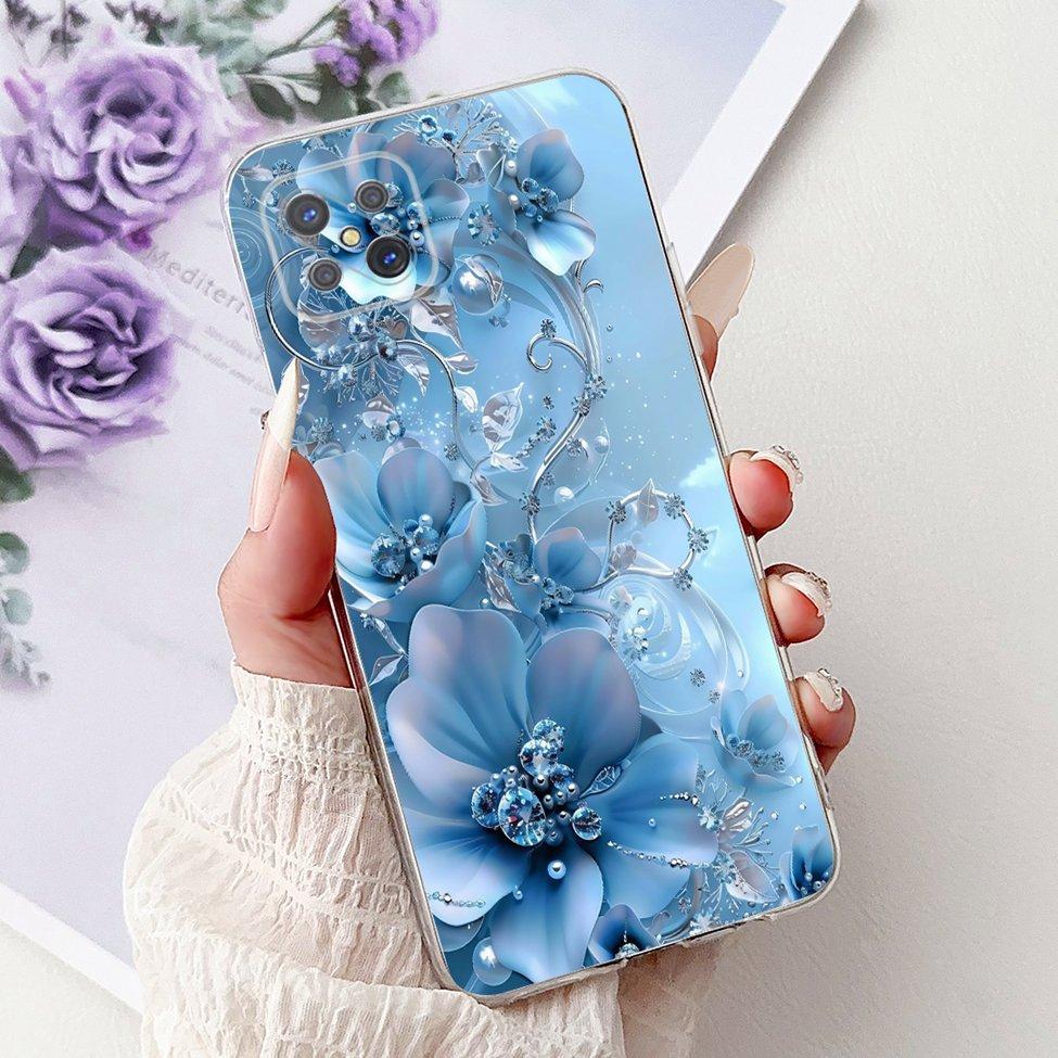 Clear For Oppo Reno 4Z 5G Case Cover CPH2065 Cute Cat Fashion Flowers Painted Soft Back Cover For Oppo Reno4 Z 5G Phone Case