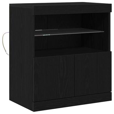 LED Sideboard Black 60.5 X 37 X 67 Cm Particleboard