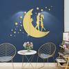 Removable Moon 3D Mirror Stickers Decorative Art Mural Decor Mirror Wall Sticker  Valentine's Day