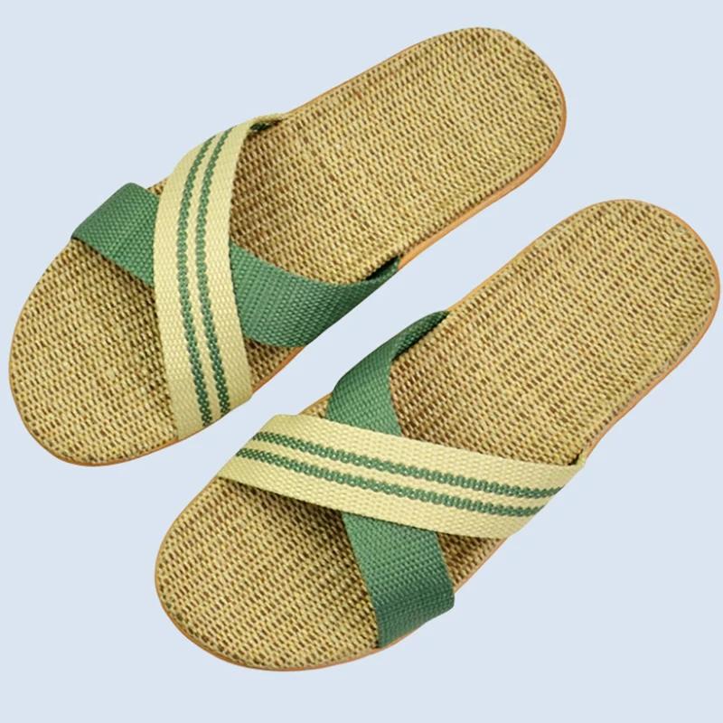 

Модные женские тапочки из льна, домашние тапочки для пар, летние пляжные сандалии, сохраняющие сухость, обувь для мужчин и женщин 35-36