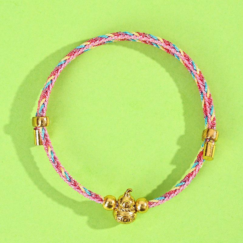 Dragon Boat Festival Tassel Pendant: Five-Color Pink Zongzi String with Gourd for Peace and Health