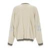 Ribbed Knit Cardigan Sweater with Embroidery - Autumn Solid Color Long Sleeve Women's Coat