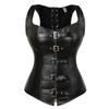 Sexy Faux Leather Palace Corset Shaping Body Shaper Bustier Top