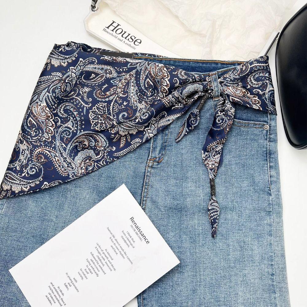 Versatile Accessory Waist Triangle Scarf Belt Literary Style Shirt Extender Jeans Waist