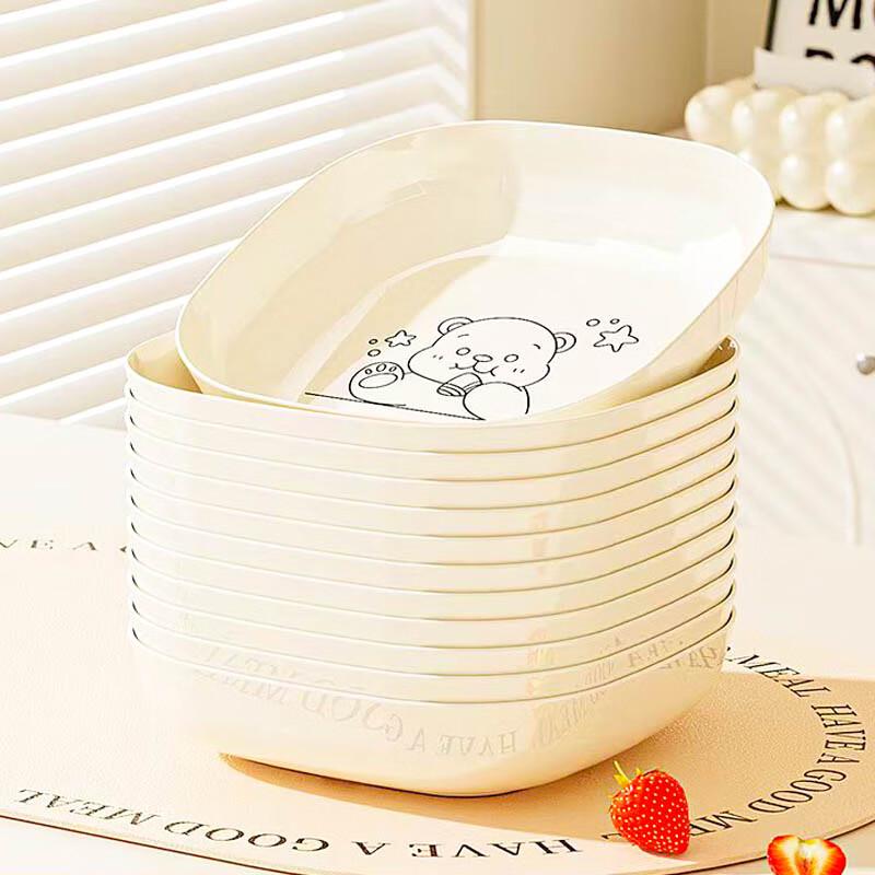 Cream Style Cartoon Bone Plates - Set of 12