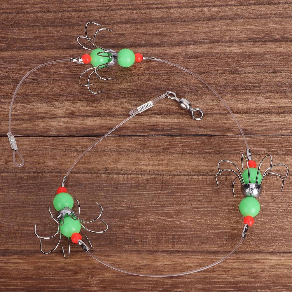 Luminous Squid String Hook   Fishhook Barbed Night Fishing Tackles Accessories
