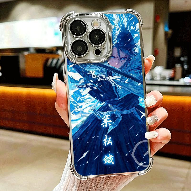 Bleach Kuchiki Rukia Plating Phone Case For Iphone 16 17 Pro Max Air 16E 14 15 Plus 12 13 Mini Anti-Fall Airabag Cover