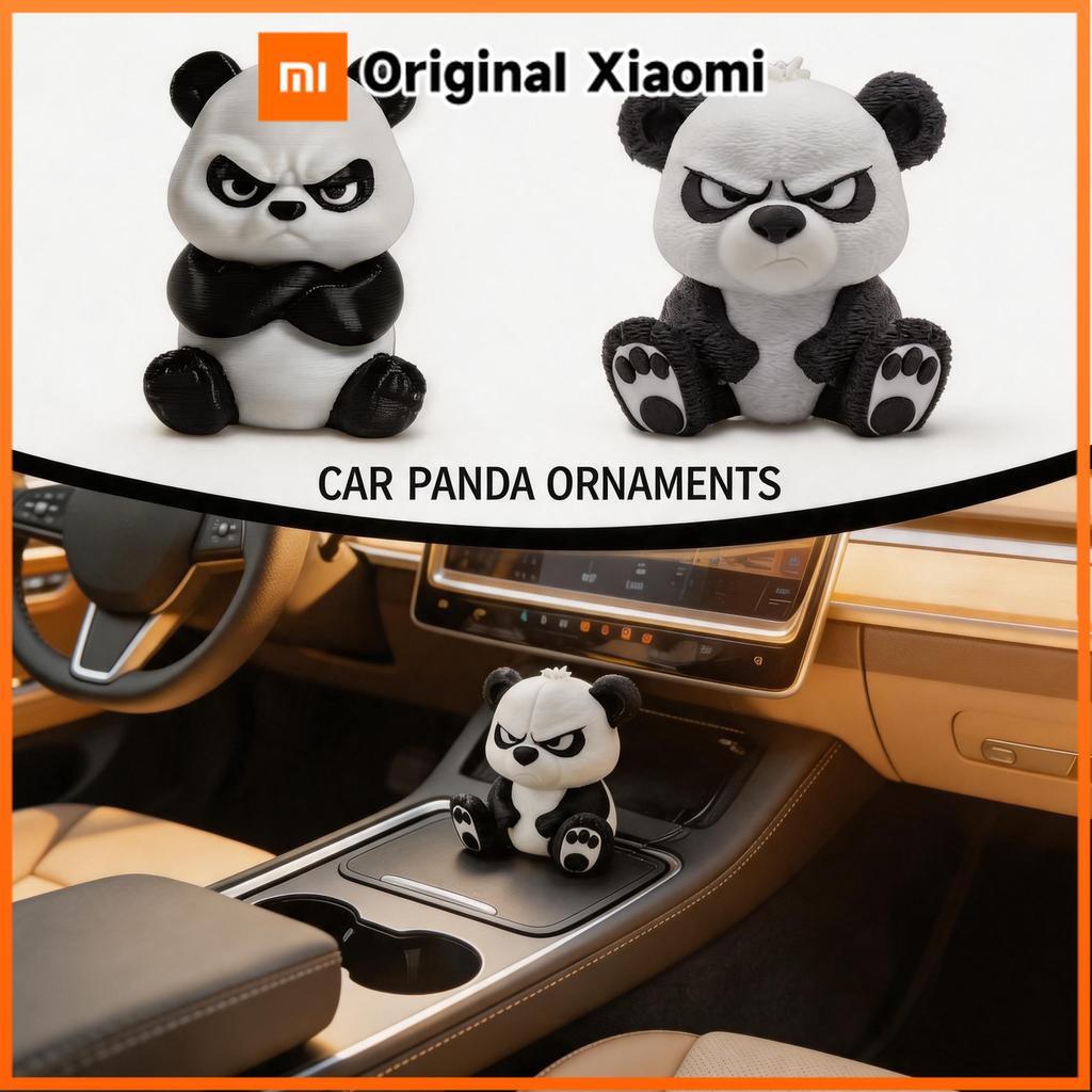 Xiaomi Angry Panda Statue Funny 3D Printed Grumpy Panda Figurine Novelty Animal Desktop Ornament for Home Office Decoration