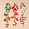 Christmas Tree Keychain Women Girls Santa Claus Snowman Key Ring Pendants For Handbag Decor Diy Key Chain  Year Gifts