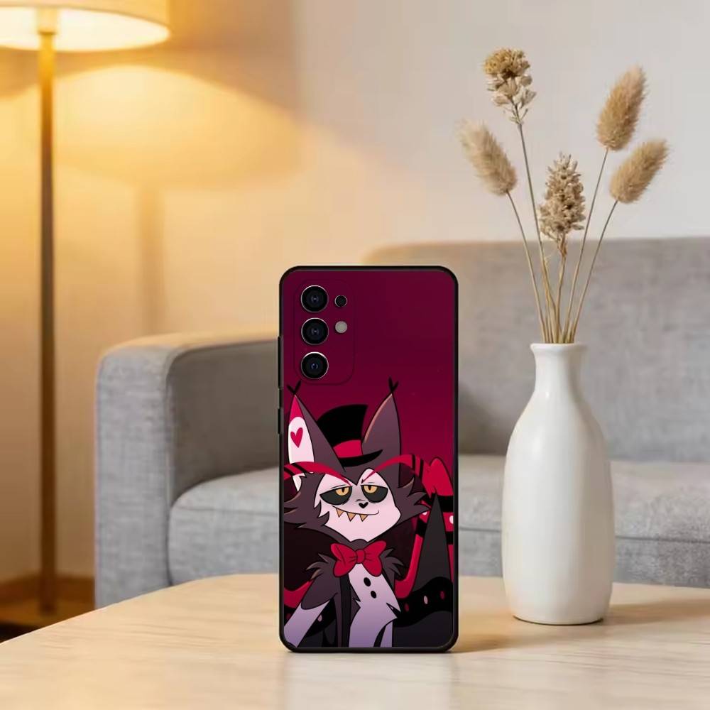 H-Hazbin H-Husk Phone Case For Samsung S25,S24,S21,S22,S23,S30,Ultra,S20,Plus,Fe,Soft Silicone Black Cover