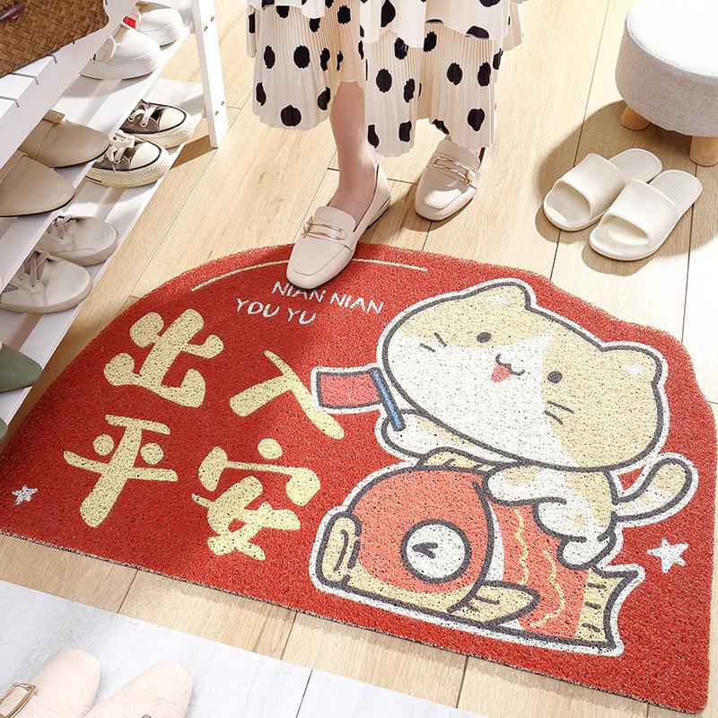 Chinese Home Wear-resistant Dust Entry Carpet Mat Home Festive Entry Balcony Door Mat Non-slip Pvc Mat
