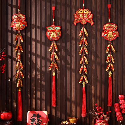 Spring Festival Hanging Knot Tassel Pendant 2026 Horse Chinese New Year Lucky Bag Couplets Pendant Traditional Festival Decor