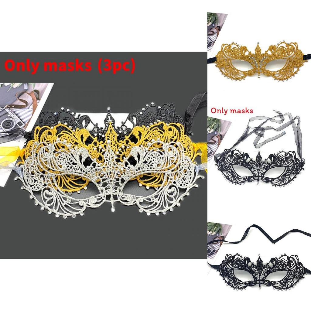 Halloween Costume Accessory With Lace Filigree And Glittering Details For Themed Events And Halloween Cosplay