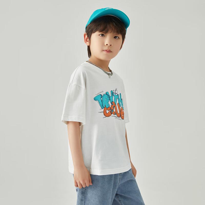 Duoduo Boys' Cool-Touch Cotton Cartoon Letter Print T-Shirt