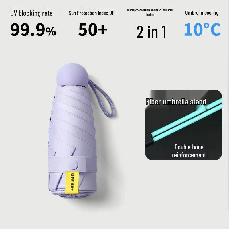New 16-Rib Windproof UV Protection Folding Umbrella - Large Dual-Use for Sun & Rain