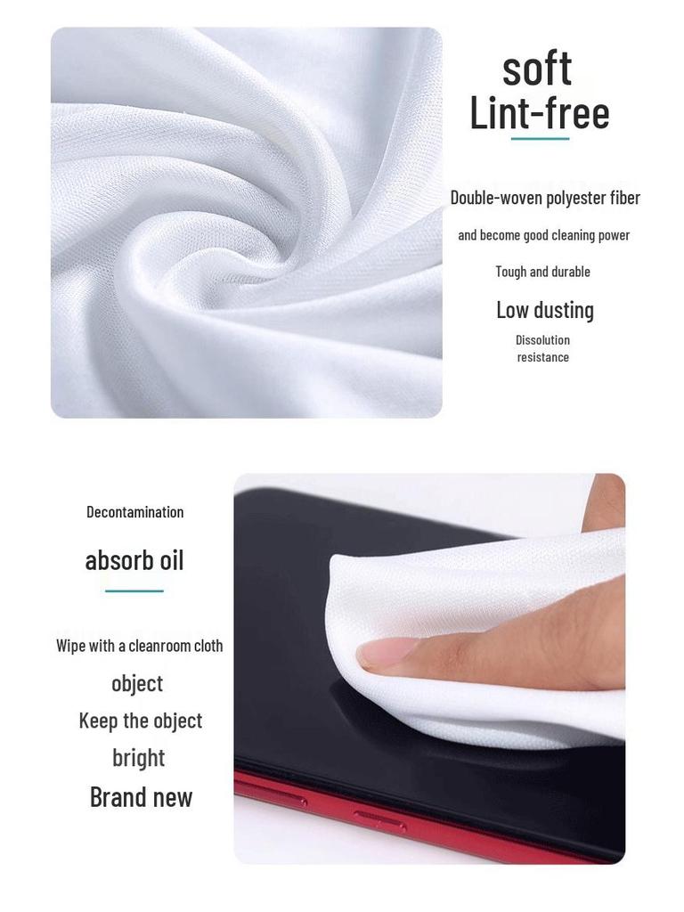 Lint-Free 3008 Microfiber 4x4 Wiping Cloth for Phone, Lens & Screen Dust Removal