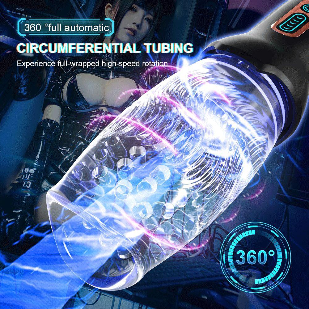 2024 Automatický masturbátor pro muže Rotační výstřik Sex Stroj Muž Masturbátor Pohár Vibrátor Penis Masážní Vagina Sexuální hračky pro dospělé