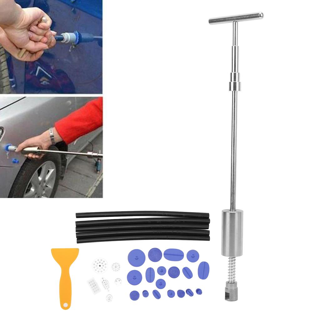 33pcs set Paintless Dent Removal Puller T Bar with Pulling Tabs Scraper for Auto Car Body Damage Repair