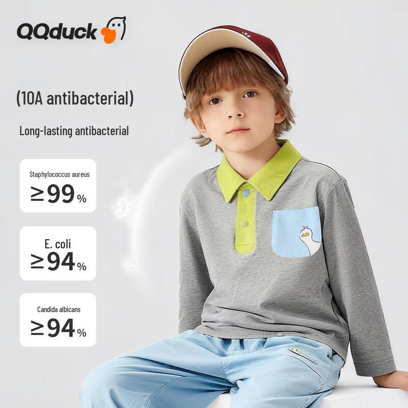 QQ DUCK Boys' Long-Sleeve Polo Shirt