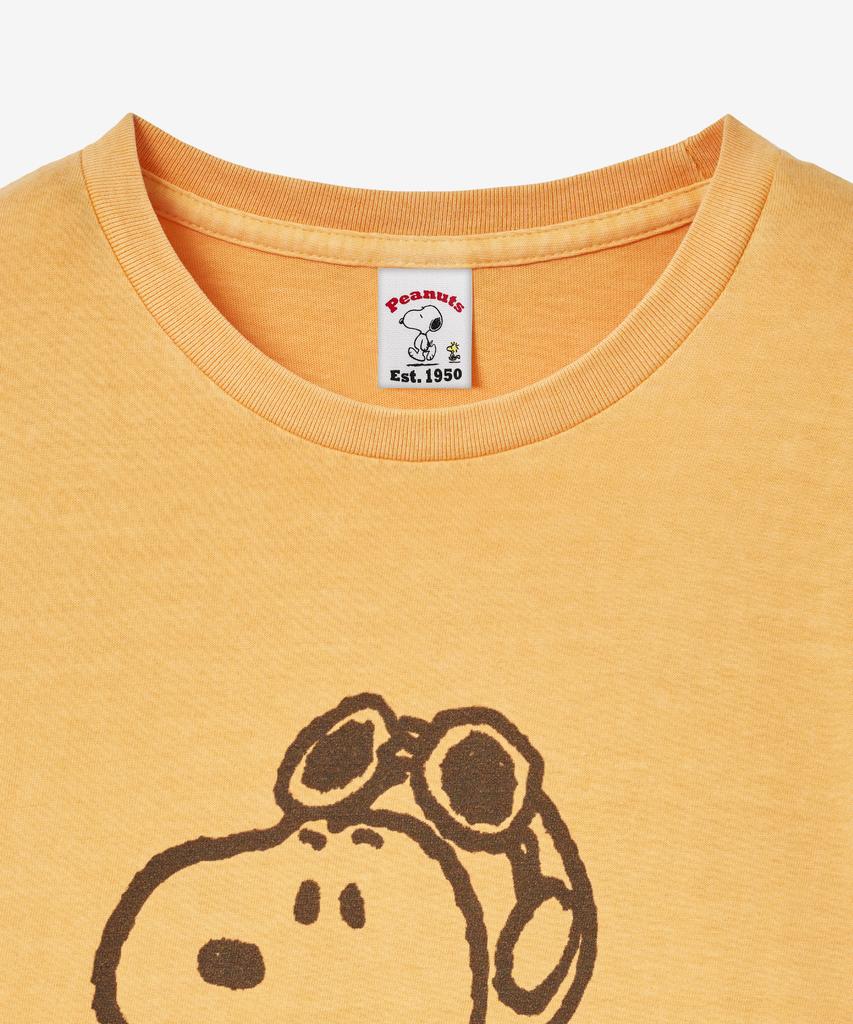 VTWO Pilot Jogging Snoopy Pigment T-Shirt (Yellow)